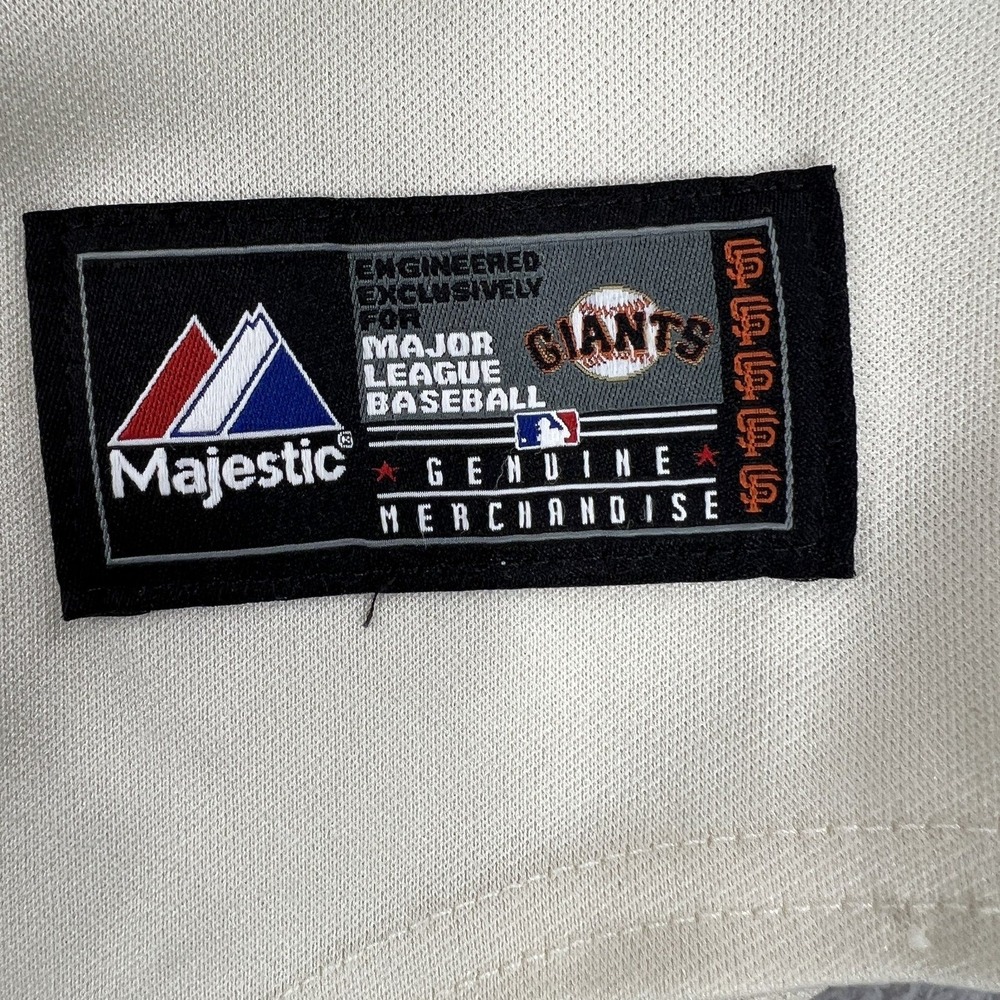 Majestic Buster Posey 28 San Francisco Giants Jersey M Cream Stitched Kids MLB - Picture 9 of 11